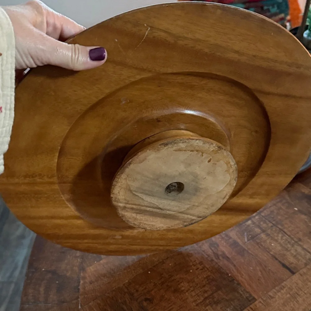 Handcrafted Wooden Storage Box with Lid teak cake stand holder lazy susan